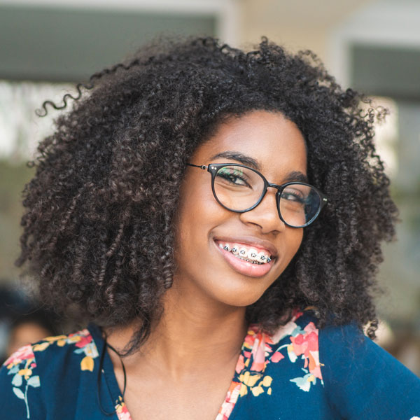 person with standard braces
